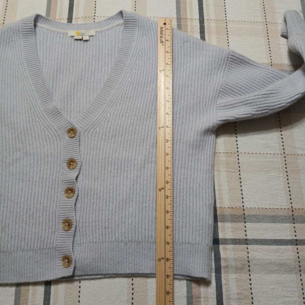 Boden Women's Blue 100% Cashmere Rib Knit Cardigan Size Small - Picture 8 of 9